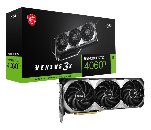 MSI GeForce RTX 4060 Ti Ventus 3X OC 16GB GDDR6 - 1162039 - zdjęcie